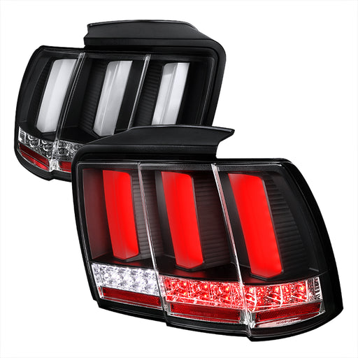 Spec-D 99-04 Ford  Mustang Ford Mustang Sequential Led Tail Light - Black LT-MST99JMLED-SQ-TM