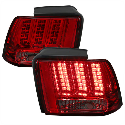 Spec-D 99-04 Ford Mustang Facelift Sequential Led Tail Lights- Red Smoke LT-MST99RGLED-SQ-RS
