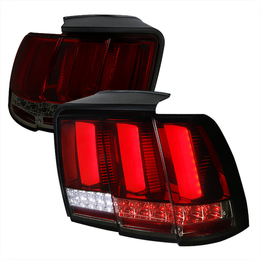 Spec-D 99-04 Ford  Mustang Ford Mustang Sequential Led Tail Light - Red/Smoke LT-MST99RGLED-SQ-TM