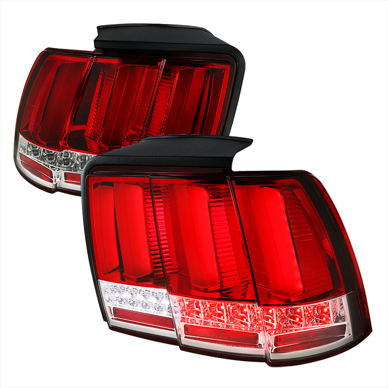 Spec-D 99-04 Ford Mustang Facelift Sequential Led Tail Light Red LT-MST99RLED-SQ-TM