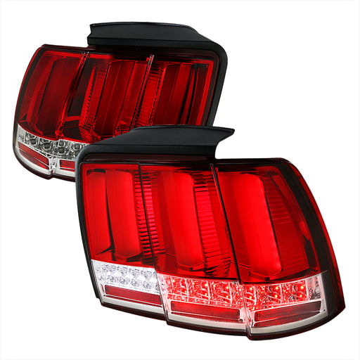 Spec-D 99-04 Ford Mustang Facelift Sequential Led Tail Light Red LT-MST99RLED-SQ-TM