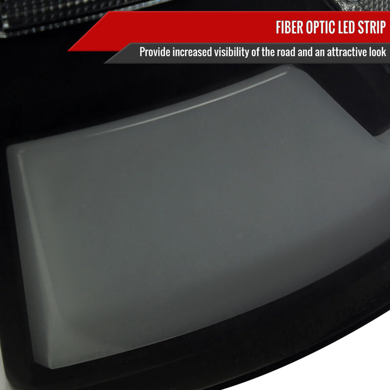 Spec-D 02-06 Dodge Ram 1500 2500 3500 Full Led Bar Tail Light Matte Black Housing Smoked Lens Red Led Bar LT-RAM02BBLED-G2-RS