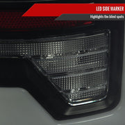 Spec-D 02-06 Dodge Ram 1500 2500 3500 Full Led Bar Tail Light Matte Black Housing Smoked Lens Red Led Bar LT-RAM02BBLED-G2-RS