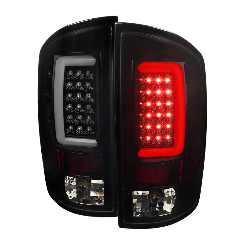 Spec-D 02-05 Dodge Ram Tail Light With Glossy Black Housing And Smoked Lens LT-RAM02BBLED-G2-TM