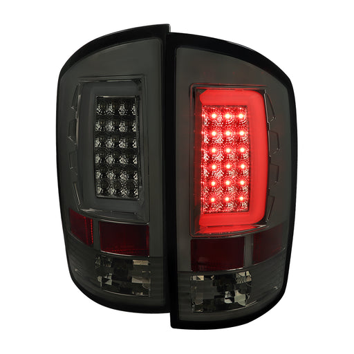 Spec-D 02-05 Dodge Ram Tail Light With  Chrome Housing And Smoked Lens LT-RAM02GLED-G2-TM