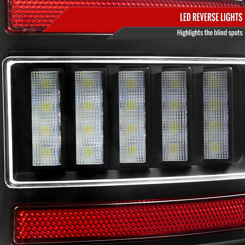 Spec-D 02-06 Dodge Ram 1500 2500 3500 Full Led Bar Tail Light Matte Black Housing Clear Lens White Led Bar LT-RAM02JMLED-G2-RS