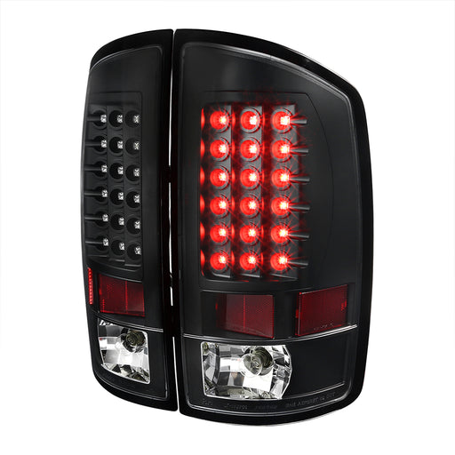 Spec-D 02-05 Dodge Ram Led Tail Lights Black LT-RAM02JMLED-V2-TM