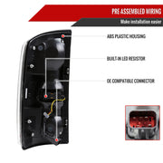 Spec-D 02-06 Dodge Ram 1500 2500 3500 Full Led Bar Tail Light Matte Black Housing Clear Lens Red Led Bar LT-RAM02JRLED-G2-RS