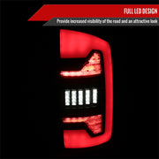 Spec-D 07-08 Dodge Ram 1500 2500 3500 Full Led Tail Light Black Housing Smoked Lens White Led Bar LT-RAM07BBLED-G2-RS