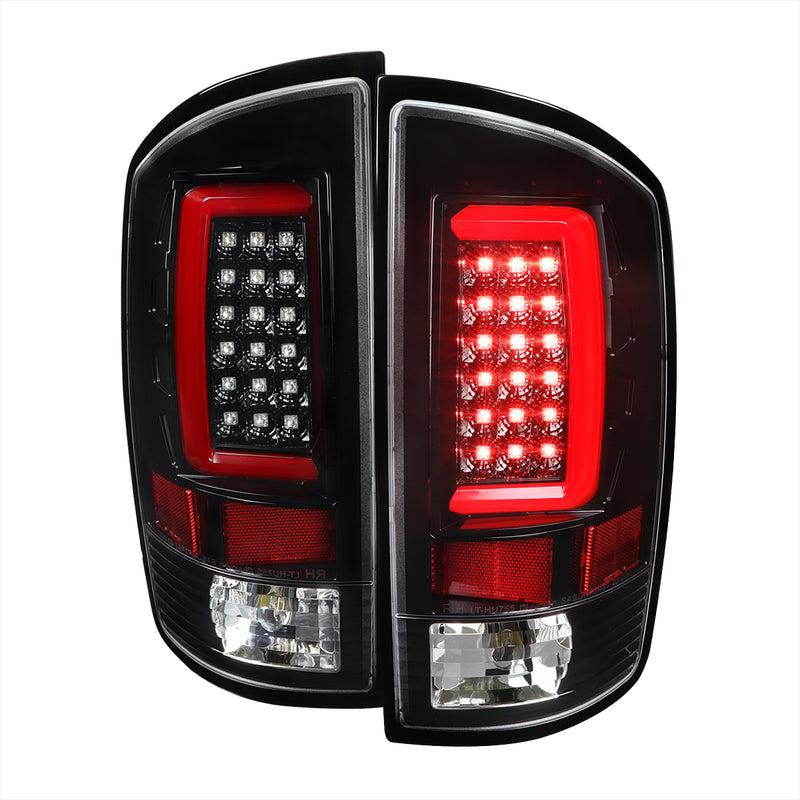 Spec-D 07-08 Dodge Ram  Led Tail Lights With Clear Lens And Glossy Black Housing LT-RAM07BKLED-G2-TM