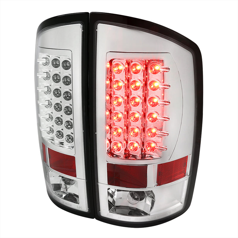 Spec-D 07-08 Dodge  Ram Led Tail Lights Chrome Housing  LT-RAM07CLED-TM