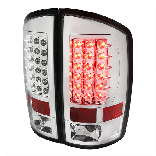 Spec-D 07-08 Dodge  Ram Led Tail Lights Chrome Housing  LT-RAM07CLED-TM