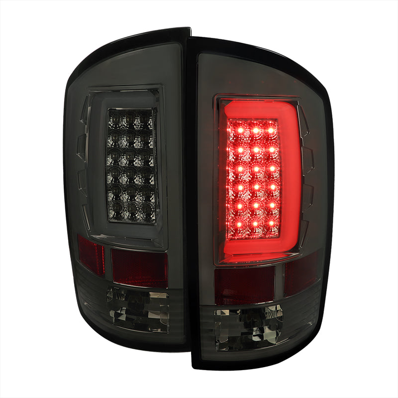 Spec-D 07-08 Dodge Ram  Led Tail Lights With Smoked Lens And Chrome Housing LT-RAM07GLED-G2-TM