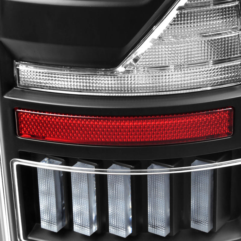 Spec-D 07-08 Dodge Ram 1500 2500 3500 Full Led Tail Light Black Housing Clear Lens White Led Bar LT-RAM07JMLED-G2-RS