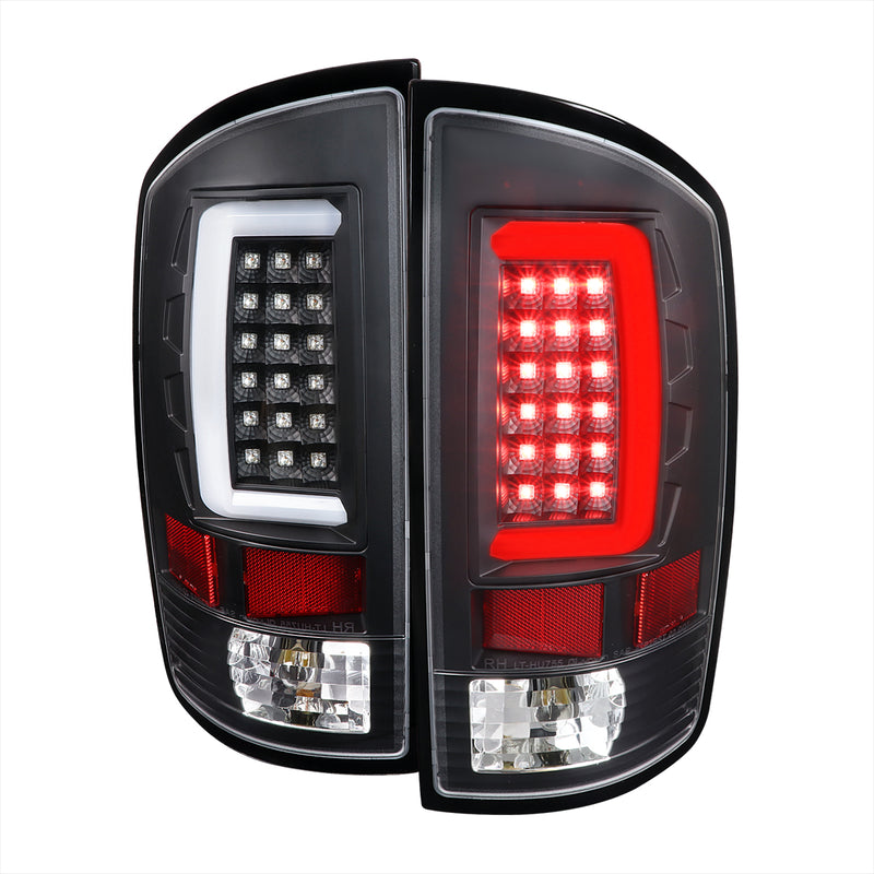 Spec-D 07-08 Dodge Ram  Led Tail Lights With Clear Lens And Matte Black Housing LT-RAM07JMLED-G2-TM