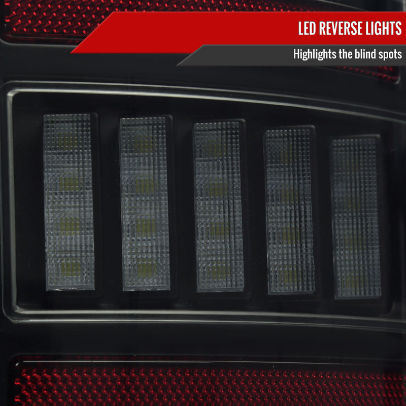 Spec-D 07-08 Dodge Ram 1500 2500 3500 Full Led Tail Light Black Housing Smoked Lens Red Led Bar LT-RAM07SMLED-G2-RS