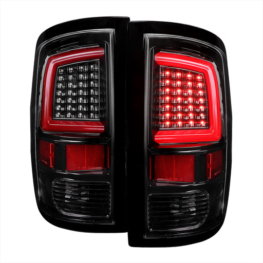 Spec-D 09-18 Dodge Ram Led Light Bar Tail Light With Glossy Black Housing And Cleanr Lens LT-RAM09BKLED-G2-TM