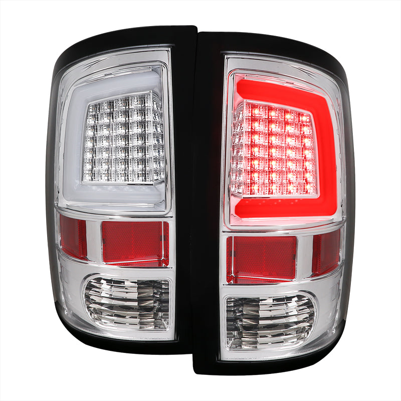 Spec-D 09-18 Dodge Ram Led Light Bar Tail Light With Clear Lens And Chrome Housing LT-RAM09CLED-G2-TM