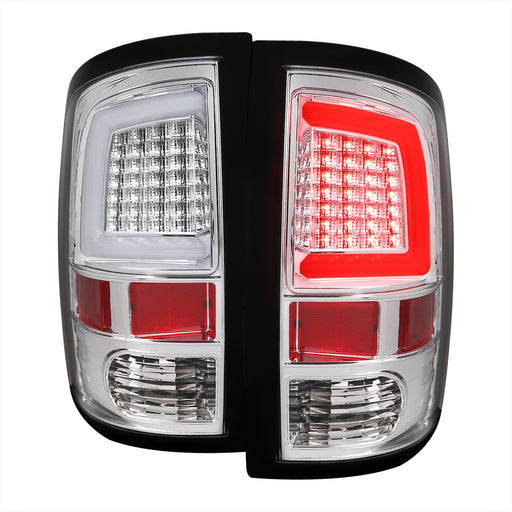 Spec-D 09-18 Dodge Ram Led Light Bar Tail Light With Clear Lens And Chrome Housing LT-RAM09CLED-G2-TM