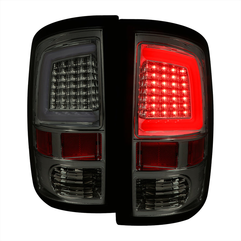 Spec-D 09-18 Dodge Ram Led Light Bar Tail Light With Smoked Lens And Chrome Housing LT-RAM09GLED-G2-TM