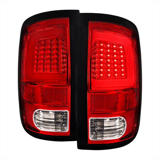 Spec-D 09-18 Dodge Ram Led Light Bar Tail Light With Red Lens And Chrome Housing LT-RAM09RLED-G2-TM