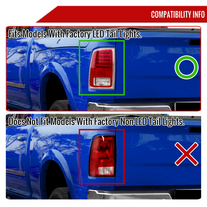 Spec-D 13-18 Dodge Ram 1500 2500 3500 Led Tail Lights Black Housing Smoked Lens White Led With Sequential Turn Signal LT-RAM13BBLED-SQ-RS