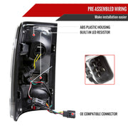 Spec-D 13-18 Dodge Ram 1500 2500 3500 Led Tail Lights Black Housing Smoked Lens White Led With Sequential Turn Signal LT-RAM13BBLED-SQ-RS