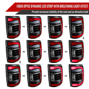 Spec-D 13-18 Dodge Ram 1500 2500 3500 Led Tail Lights Black Housing Clear Lens Red Led With Sequential Turn Signal LT-RAM13JRLED-SQ-RS