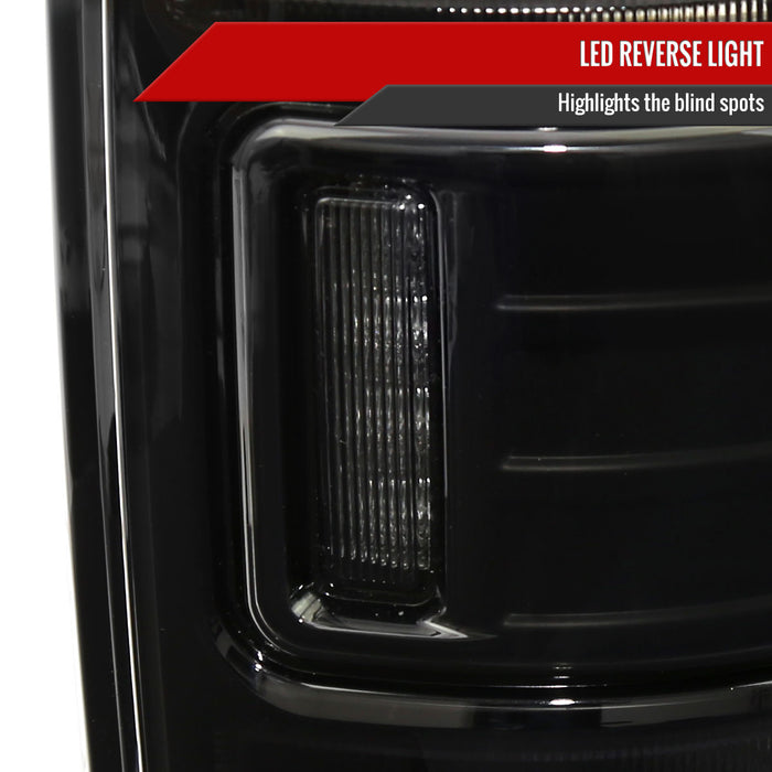 Spec-D 13-18 Dodge Ram 1500 2500 3500 Led Tail Lights Black Housing Smoked Lens Red Led With Sequential Turn Signal LT-RAM13SMLED-SQ-RS