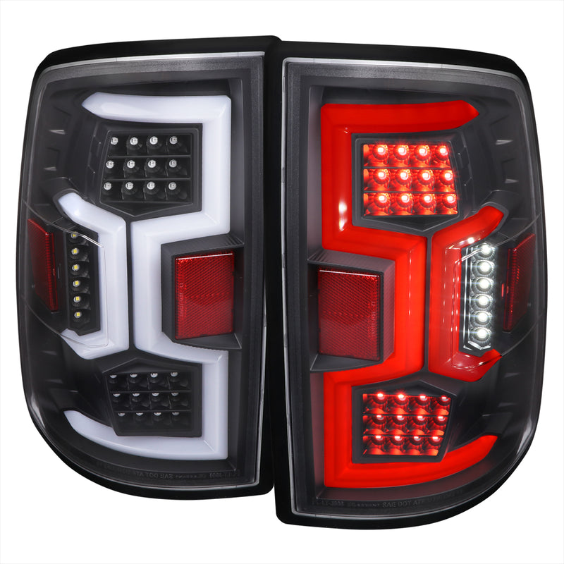 Spec-D 19-22 Dodge Ram 2500 Led Light Bar Tail Lights With Sequential Turn Signal Glossy Black Housing And Clear Lens - Oe Halogen Bulb Models Only LT-RAM1925JMLD-SQ-TM