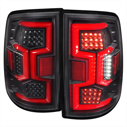 Spec-D 19-22 Dodge Ram 2500 3500  Tail Light With Red Led Bar Matte Black Housing And Clear Lens - Sequential Turn Signal - Does Not Fit Stock Led Tail Light Models LT-RAM1925JRLD-SQ-TM
