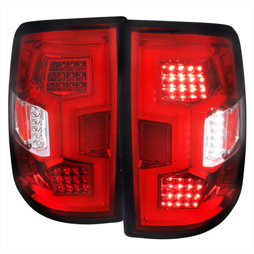 Spec-D 19-22 Dodge Ram 2500 3500  Tail Light With Red Led Bar Chrome Housing And Red Lens - Sequential Turn Signal - Does Not Fit Stock Led Tail Light Models LT-RAM1925RLED-SQ-TM