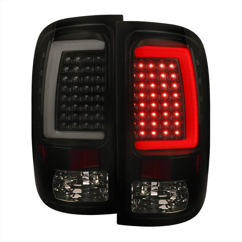 Spec-D 07-13 Gmc Sierra Tail Light With Glosy Black Housing Smoked Lens And Led Bar LT-SIE07BBLED-G2-TM