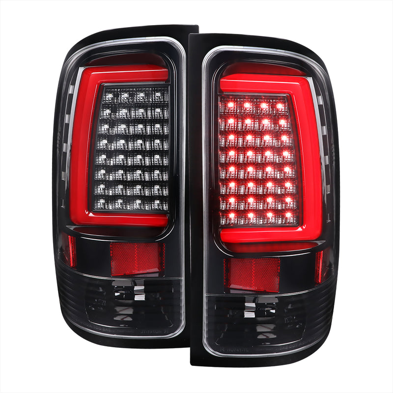 Spec-D 07-13 Gmc Sierra 1500 / 1500Hd /2500Hd / 3500Hd Led C-Bar Tail Light With Clear Lens And Glossy Black Housing LT-SIE07BKLED-G2-TM