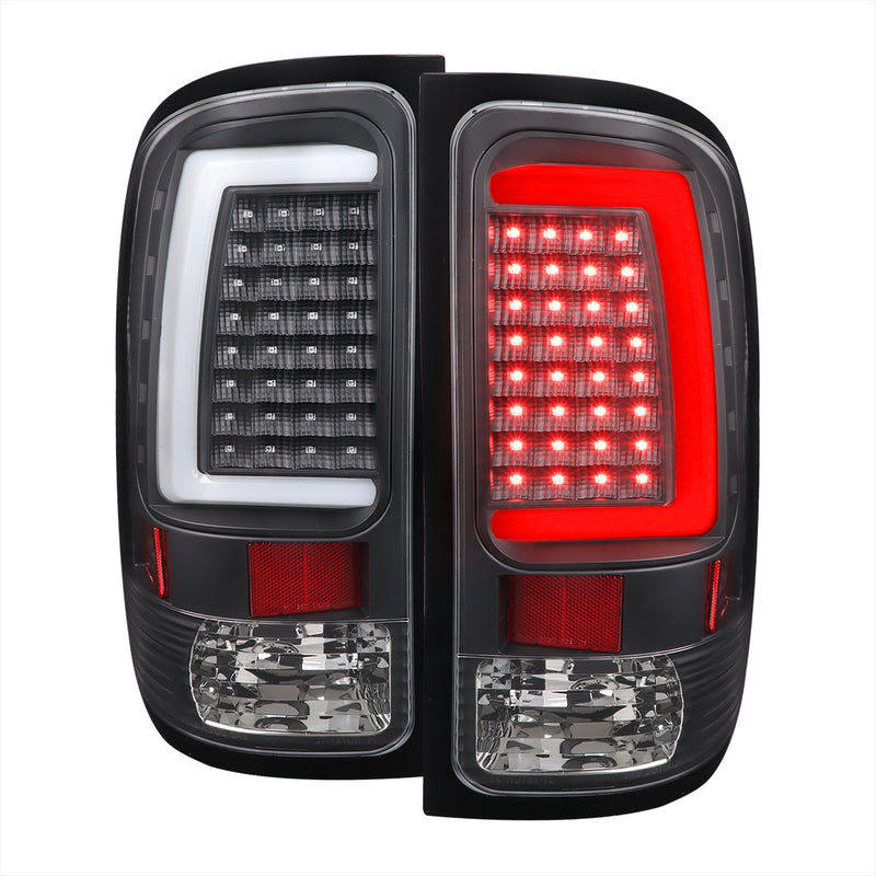 Spec-D 07-13 Gmc Sierra 1500 / 1500Hd /2500Hd / 3500Hd Led C-Bar Tail Light With Clear Lens And Matte Black Housing LT-SIE07JMLED-G2-TM