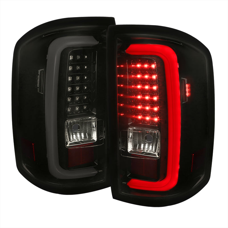 Spec-D 14-16 Gmc Sierra Led Tail Lights - Glossy Black LT-SIE14BBLED-TM