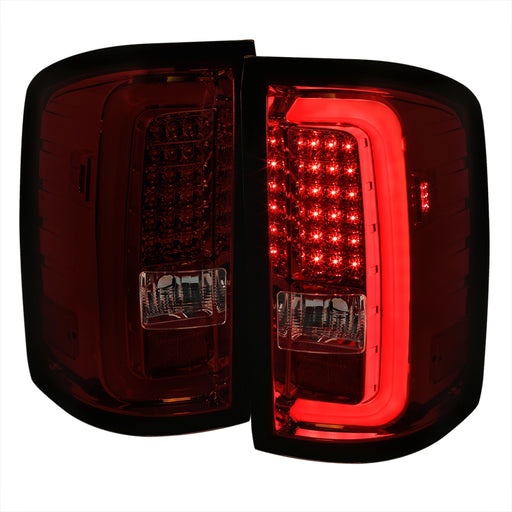 Spec-D 14-16 Gmc Sierra Led Tail Lights - Red/Smoke LT-SIE14RGLED-TM