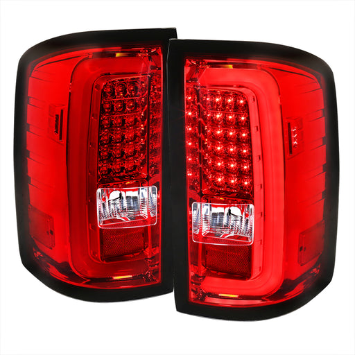 Spec-D 14-16 Gmc Sierra Led Tail Lights - Red LT-SIE14RLED-TM
