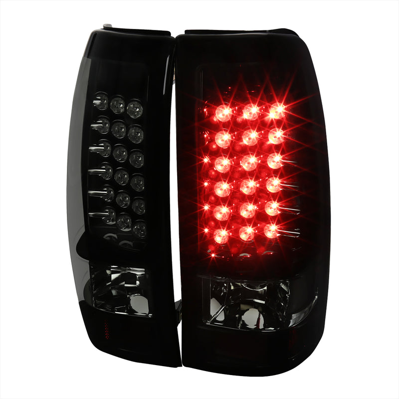 Spec-D 03-06 Chevrolet  Silverado  Led Tail Lights Glossy Black Housing With Smoke Lens LT-SIV03BBLED-TM