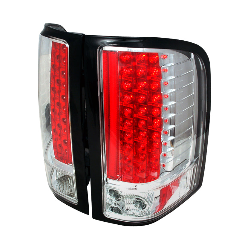 Spec-D 07-11 Chevrolet Silverado Led Tail Lights Chrome LT-SIV07CLED-KS