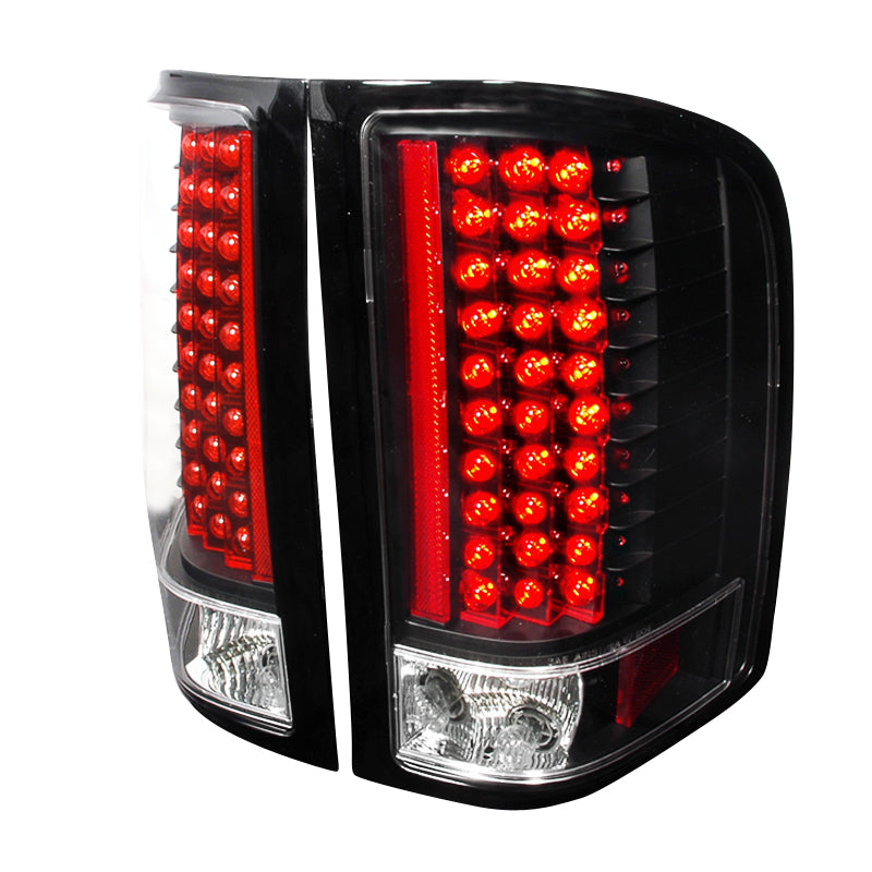 Spec-D 07-11 Chevrolet Silverado Led Tail Lights Black LT-SIV07JMLED-KS