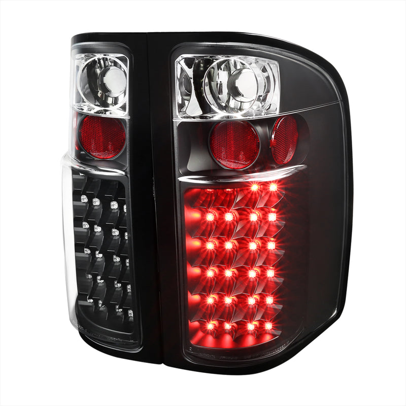 Spec-D 07-13 Chevrolet Silverado Led Tail Lights Black LT-SIV07JMLED-V2-TM