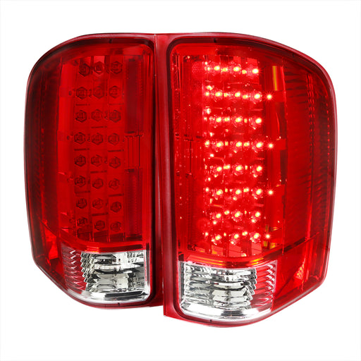 Spec-D 07-13 Chevrolet  Silverado Led Tail Lights- Red LT-SIV07RLED-OZ