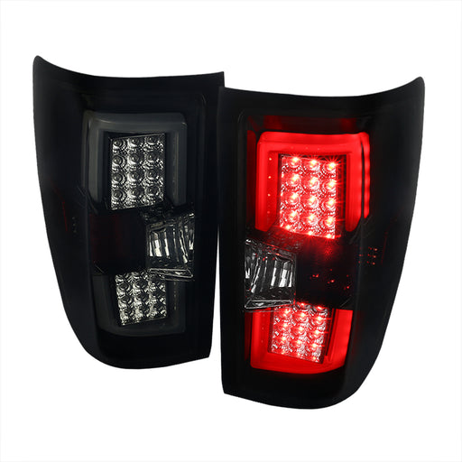 Spec-D 14-18 Chevrolet Silverado Led Tail Lights - Glossy Black LT-SIV14BBLED-TM