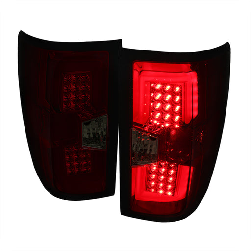 Spec-D 14-18 Chevrolet Silverado Led Tail Lights - Red/Smoke LT-SIV14RGLED-TM