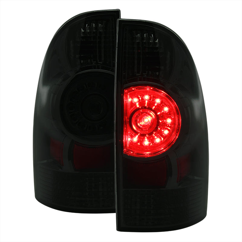 Spec-D 05-15 Toyota Tacoma Led Tailights With Chrome Housing And Dark Smoked Lens LT-TAC09SMLED-RS