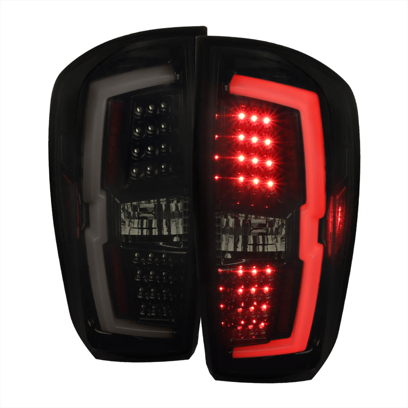 Spec-D 16-21 Toyota Tacoma Led Bar Tail Light With Glossy Black Housing And Smoked Lens LT-TAC16BBLED-TM