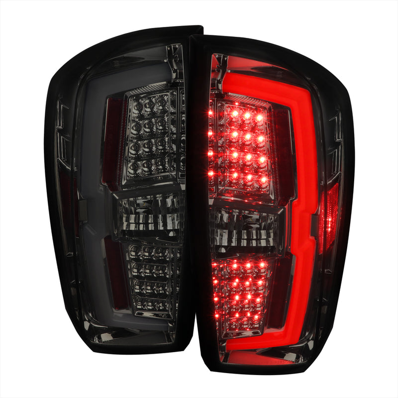 Spec-D 16-21 Toyota Tacoma Led Bar Tail Light With Chrome Housing And Smoked Lens LT-TAC16GLED-TM