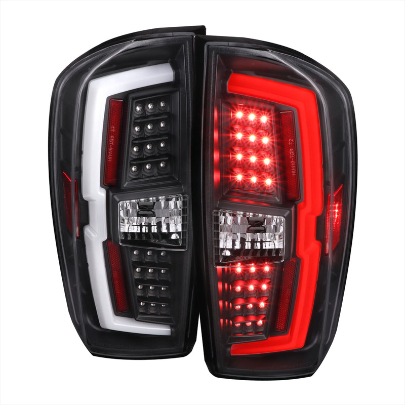 Spec-D 16-21 Toyota Tacoma Led Bar Tail Light With Matte Black Housing And Clear Lens LT-TAC16JMLED-TM