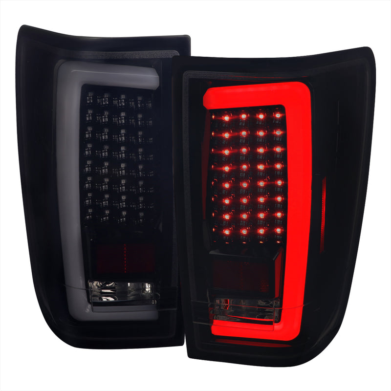 Spec-D 04-15 Nissan Titan Led Light Bar Tail Lights Glossy Black Housing And Smoked Lens LT-TIT04BBLED-G2-TM
